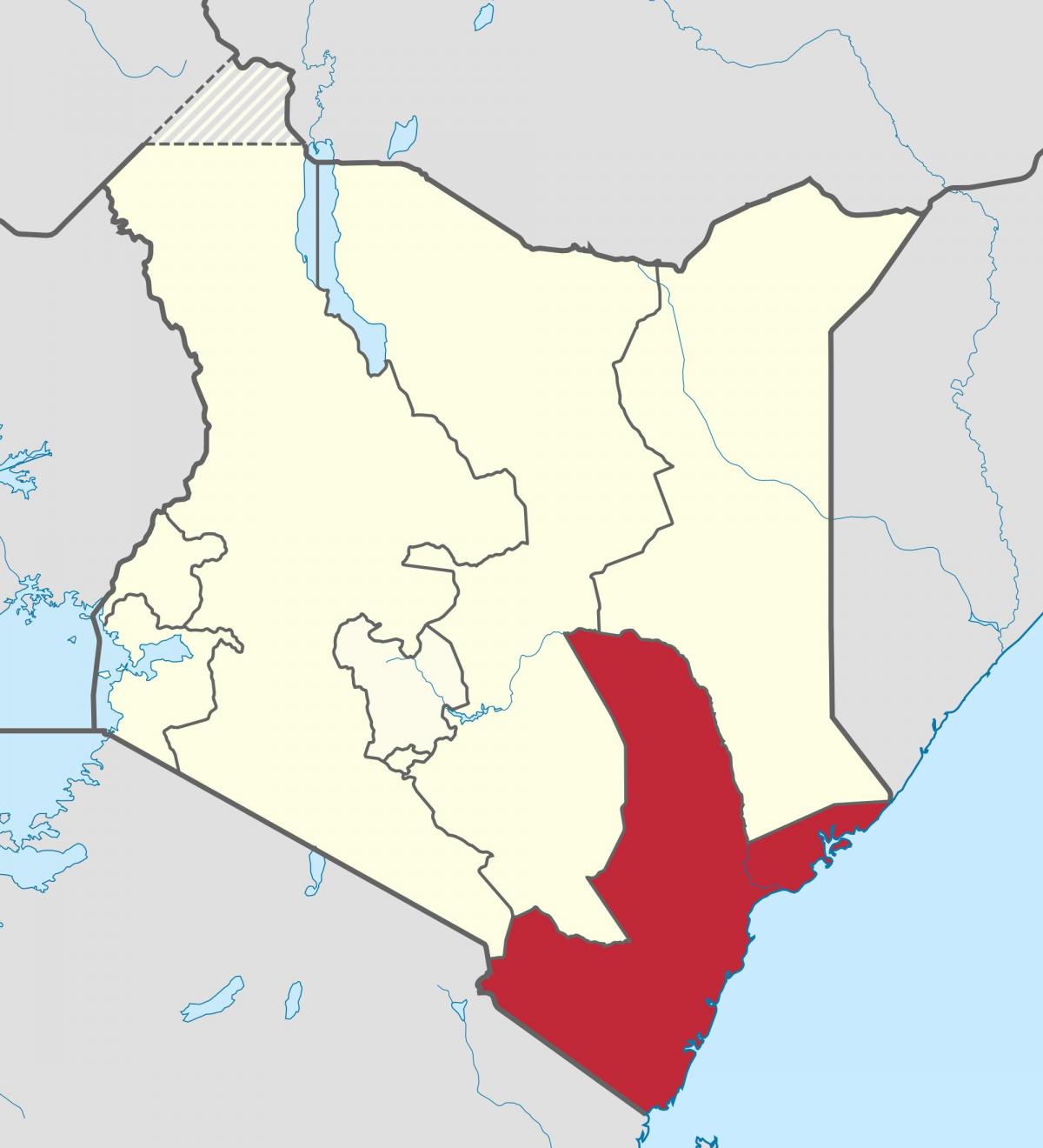 Karte coast province Kenia