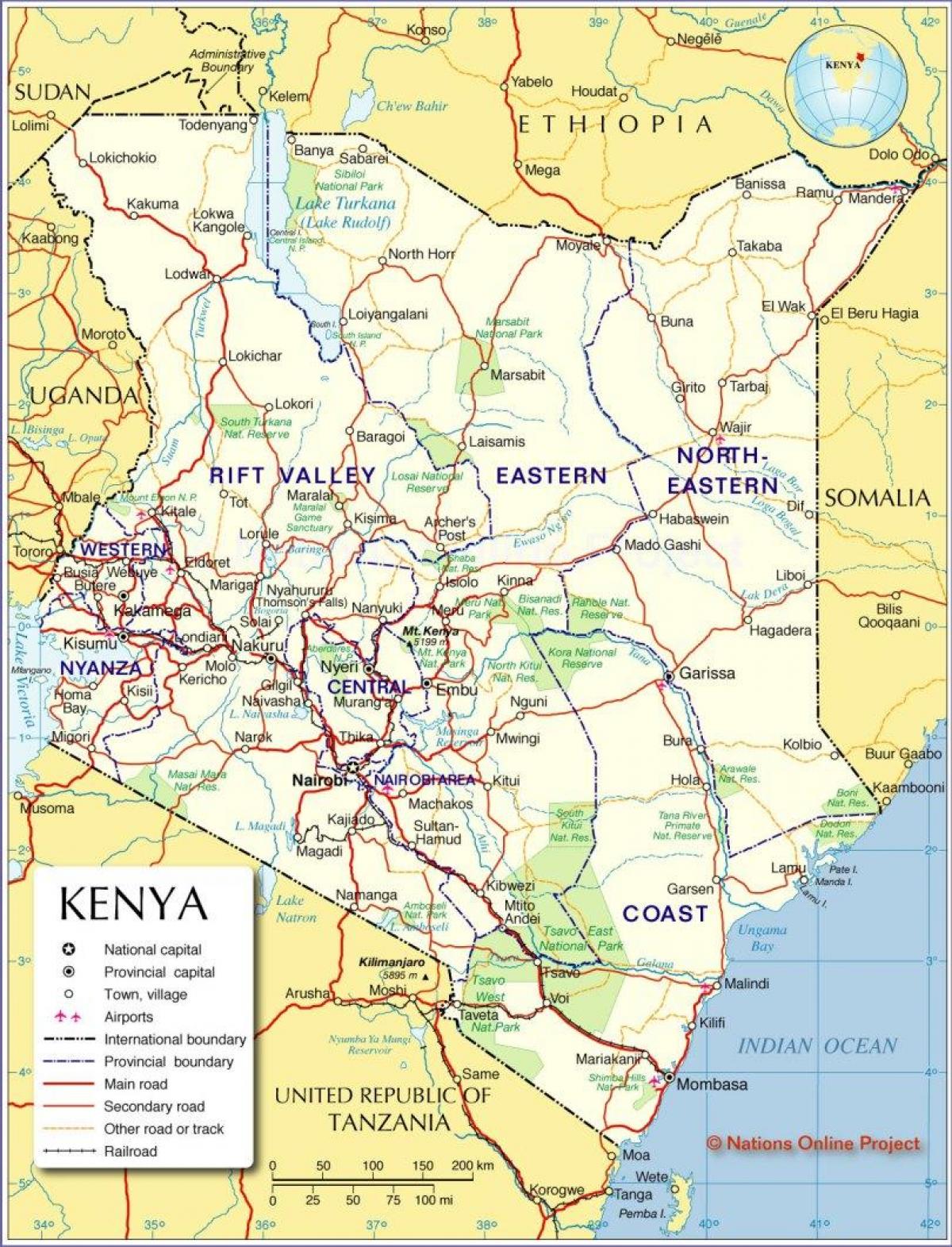 Landkarte des internationalen Kenia