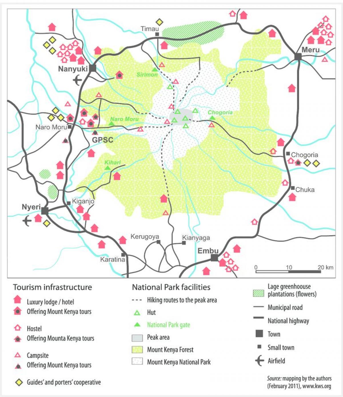 mt Kenia auf den Afrika-Karte