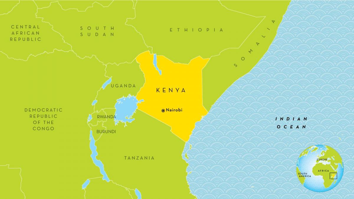 nairobi, Kenia auf der Karte