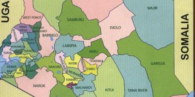 Neue Karte von Kenia Landkreise