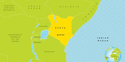 Nairobi, Kenia auf der Karte
