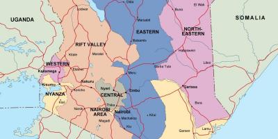 Karte politische Karte von Kenia