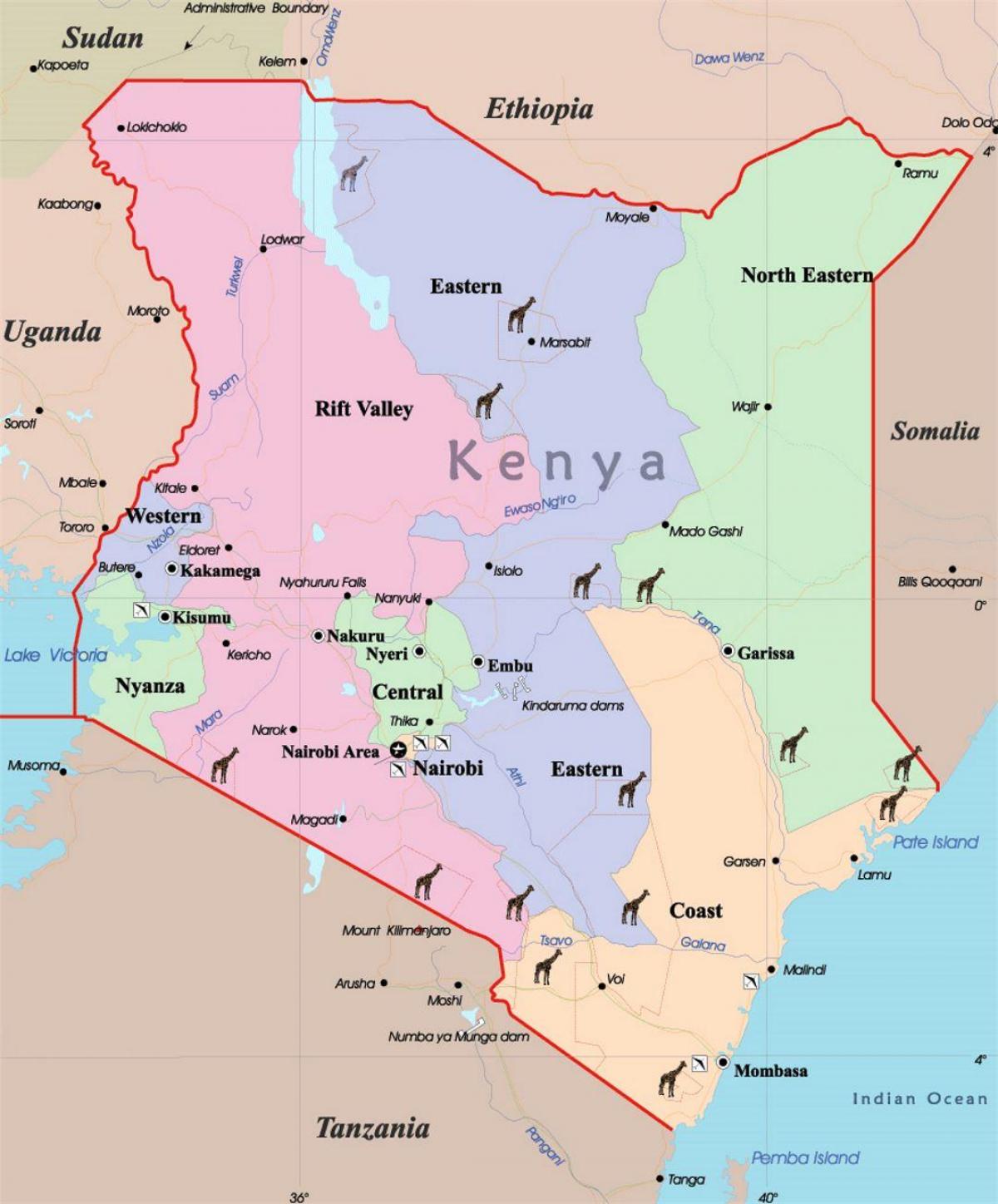 große Karte von Kenia