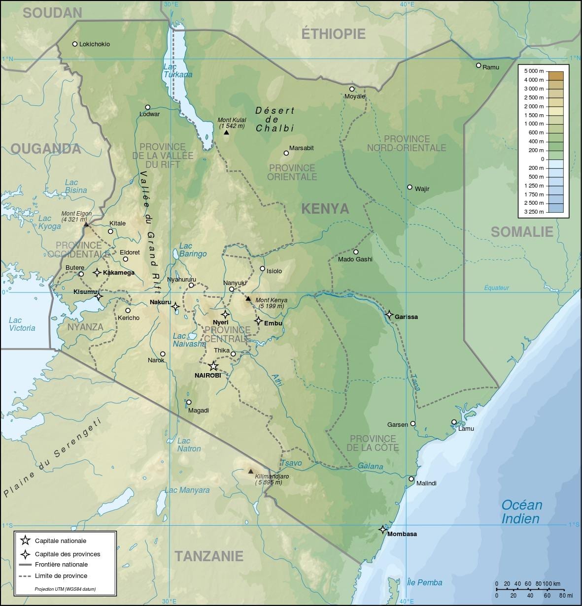 Kenia relief-Karte