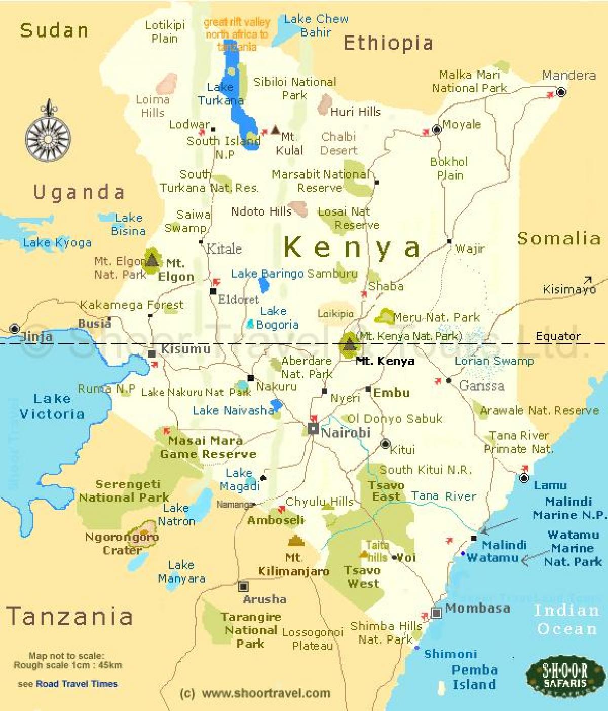 Kenia Tourist Map 