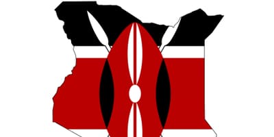 Karte von Kenia Flagge
