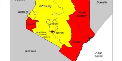 Karte von Kenia malaria