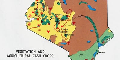 Karte von Kenia Natürliche Ressourcen